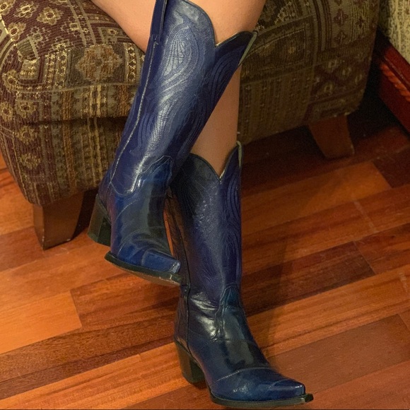 Cobalt Blue cowboy boots - Picture 5 of 7